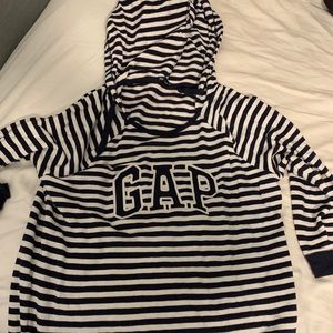 Gap navy and white stripped hoodie